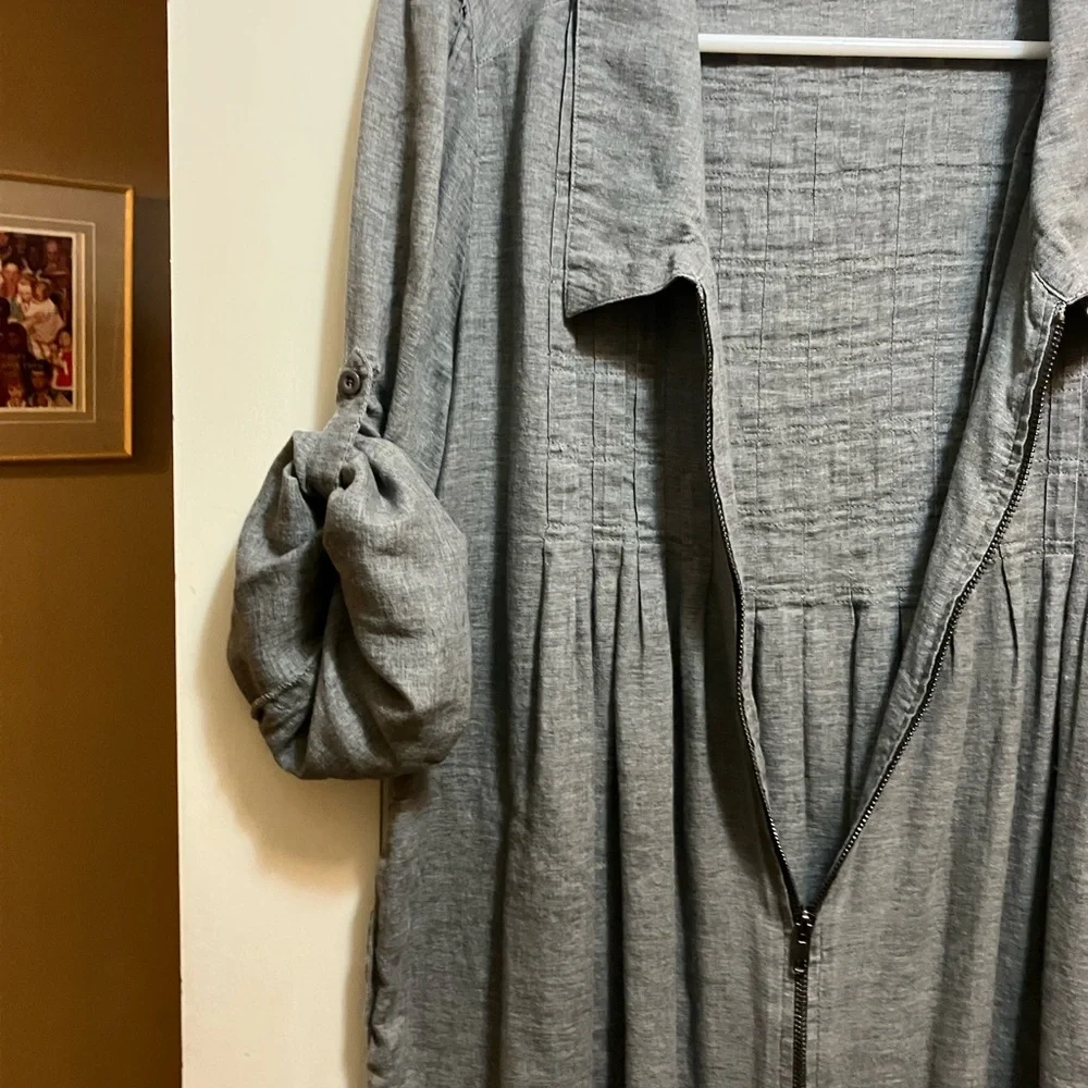 Love Stitch Charcoal Zip-Up Shirt size L - Picture 7 of 12